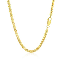 3.1mm 14k Yellow Solid Gold Diamond Cut Round Franco Chain