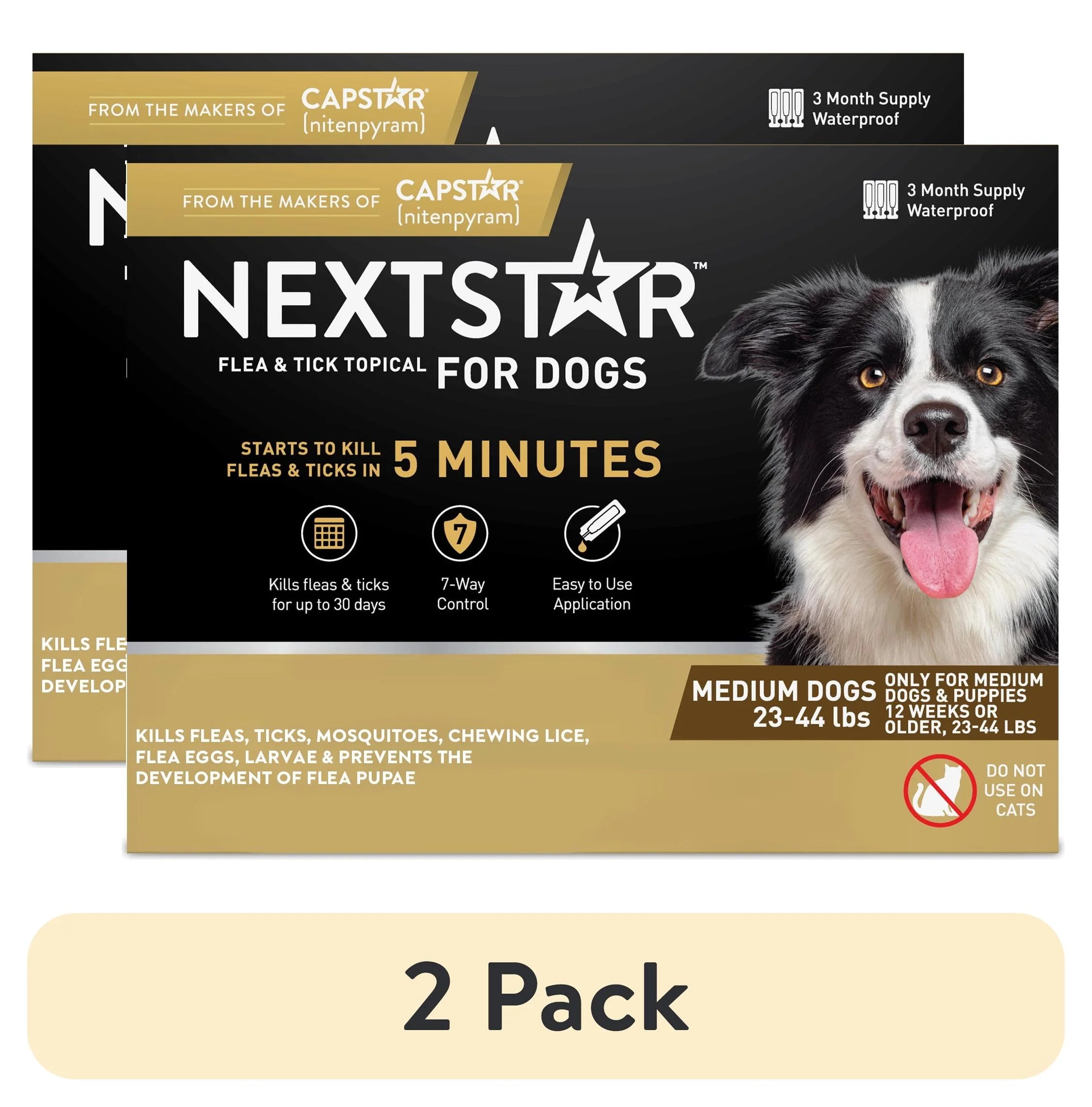 Ultimate 2-Pack Flea & Tick Defense for Dogs 23-44 Lbs - 3-Month Supply for Fast Relief - BIG FRENCHIES