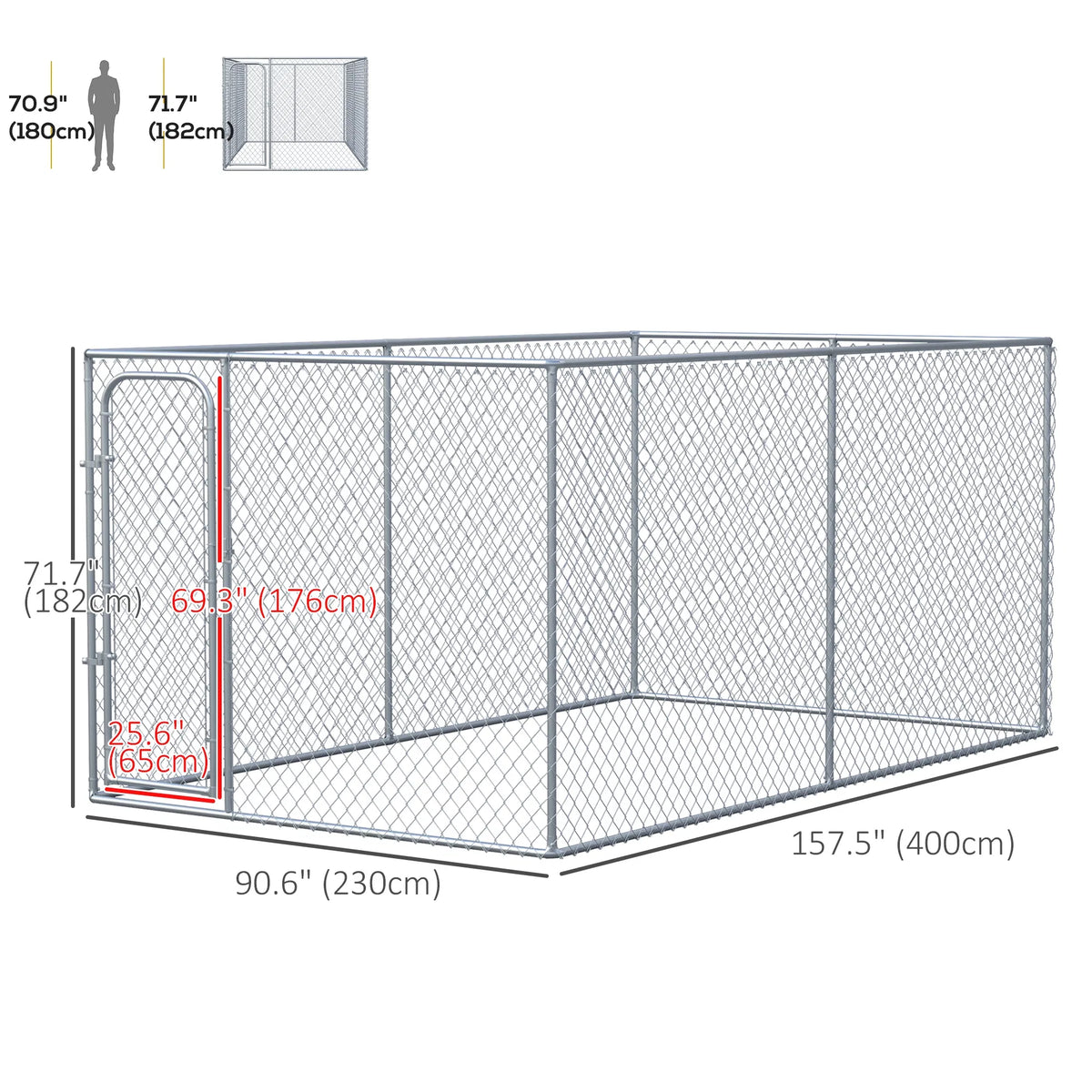 99 Sq. Ft. Dog Playpen Outdoor with Galvanized Steel Frame, for Small and Medium Dogs, 13.1' x 7.5' x 6'