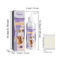 118ml Pet Ear Rinse Cleaner With Glycerin & Disodium EDTA, Anti-Itch Antimicrobial Ear Wash For Dogs Cats, Alcohol-Free 