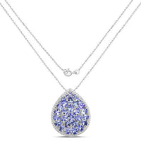 4.16 Carat Genuine Tanzanite .925 Sterling Silver Pendant