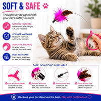 Wearable Cat Feather Collar Toy Interactive Neck-Worn Cat Teaser Automatic Exercise Toy Boosts Pet Activity Levels