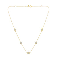 Yellow Color Plated Sterling Silver Diamond Station Necklace (1/2 cttw, K-L Color, I2-I3 Clarity)