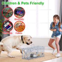 2-Pack Humane Mouse Traps – Instant-Lock One-Way Door, 2 mm Galvanized Metal, Safe for Kids & Pets, Indoor/Outdoor Reusa