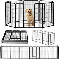 Indoor Outdoor Dog Playpen, Premium Pet Puppy Fence With Gate, Portable Cage