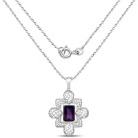 7.80 Carat Genuine Amethyst .925 Sterling Silver Pendant