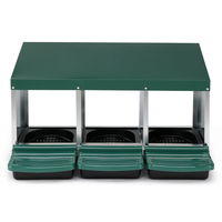 3 Compartment Roll Out Chicken Nesting Box With Plastic Basket, Egg Nest Box Chicken Laying Box Hens Chicken Coop Box, G