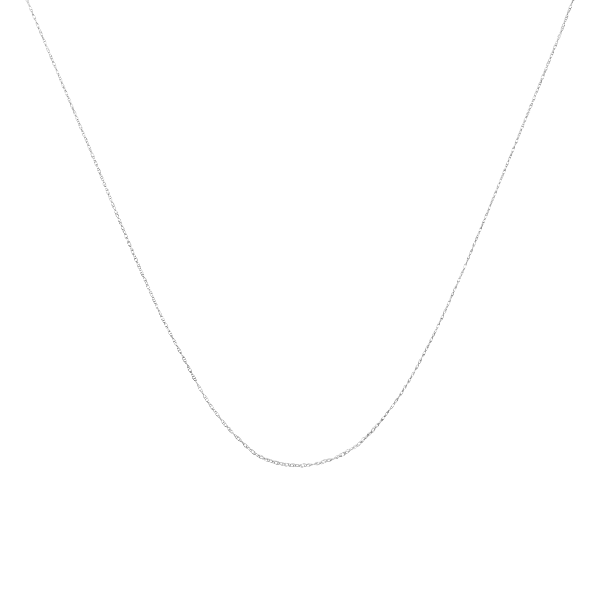 Solid 10K Yellow Gold 0.5mm Slim and Dainty Unisex 18" Rope Chain Necklace