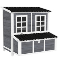 Wooden Chicken Coop with Nesting Box, Pull-Out Tray, Waterproof Roof, 39" Chicken House for 2-4 Chickens, Rabbits