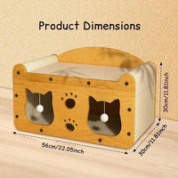 Multi-Style Double-Layer Cat Scratcher House, 2-Tier Large Cat Villa Bed With Corrugated Cardboard, Interactive Hanging 