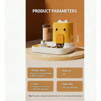 2 In 1 Automatic Pet Feeder And Water Dispenser, Large Capacity 2300ML Feeder & 1000ML Water Bowl, Gravity Refill Anti S