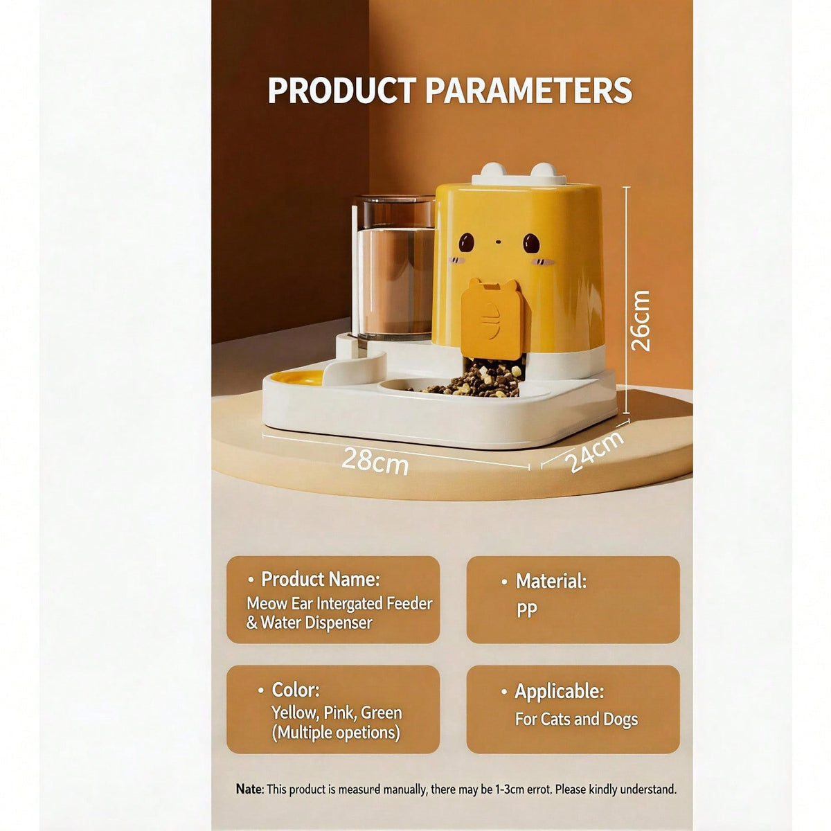 2 In 1 Automatic Pet Feeder And Water Dispenser, Large Capacity 2300ML Feeder & 1000ML Water Bowl, Gravity Refill Anti S