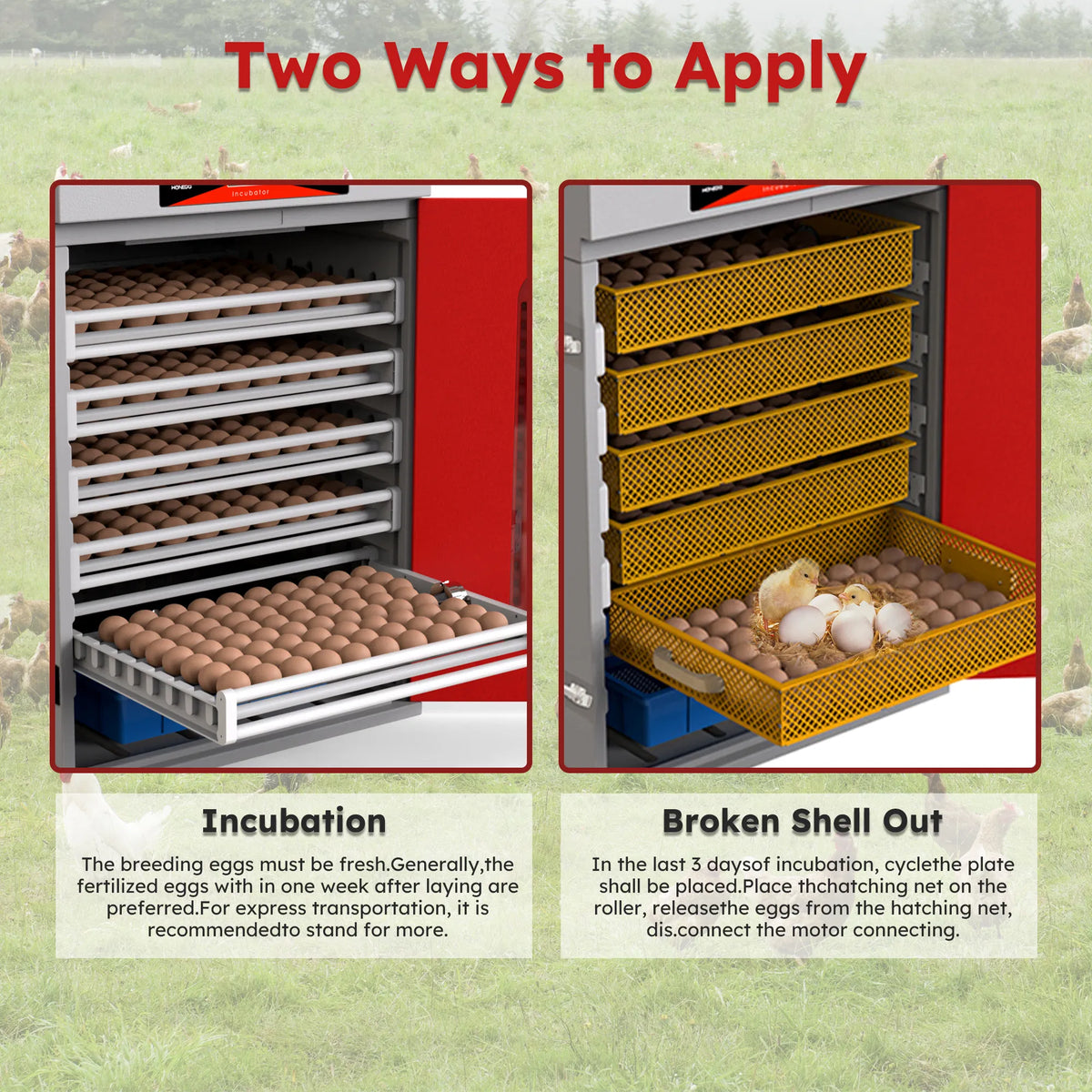 400 Eggs Incubator Cabinet with Automatic Turning&Digital Temperature Control, Large Commercial Poultry Hatcher Cabinet 