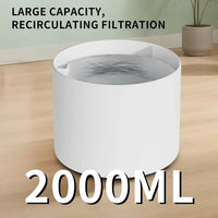 2500ML USB Round Pet Water Fountain, Automatic Cat Water Dispenser With Circulating Pump, Detachable For Easy Cleaning, 