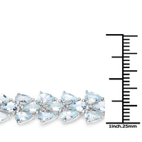 14.11 Carat Genuine Aquamarine .925 Sterling Silver Bracelet