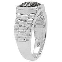 0.22 Carat Genuine Black Diamond .925 Sterling Silver Ring