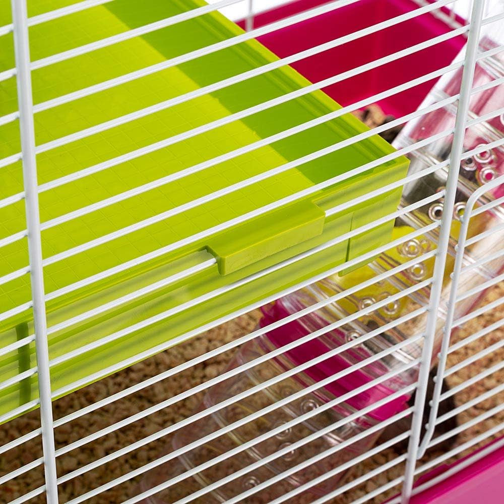 Laura Small Hamster Cage | Fun & Interactive Cage Measures 18.11L X 11.61W X 14.8H & Includes All Accessories - BIG FRENCHIES