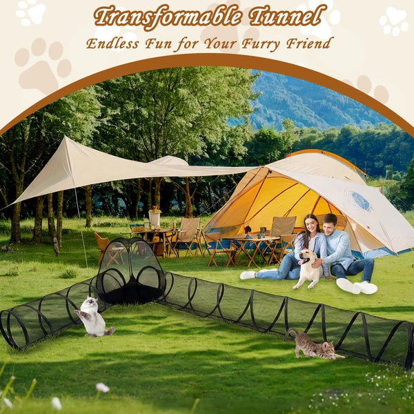 Outdoor Cat Enclosure, Portable Cat Tents For Outside, Cage Free Outside Cat Playpen Pet Enclosure, Cat Tunnel Outdoor P