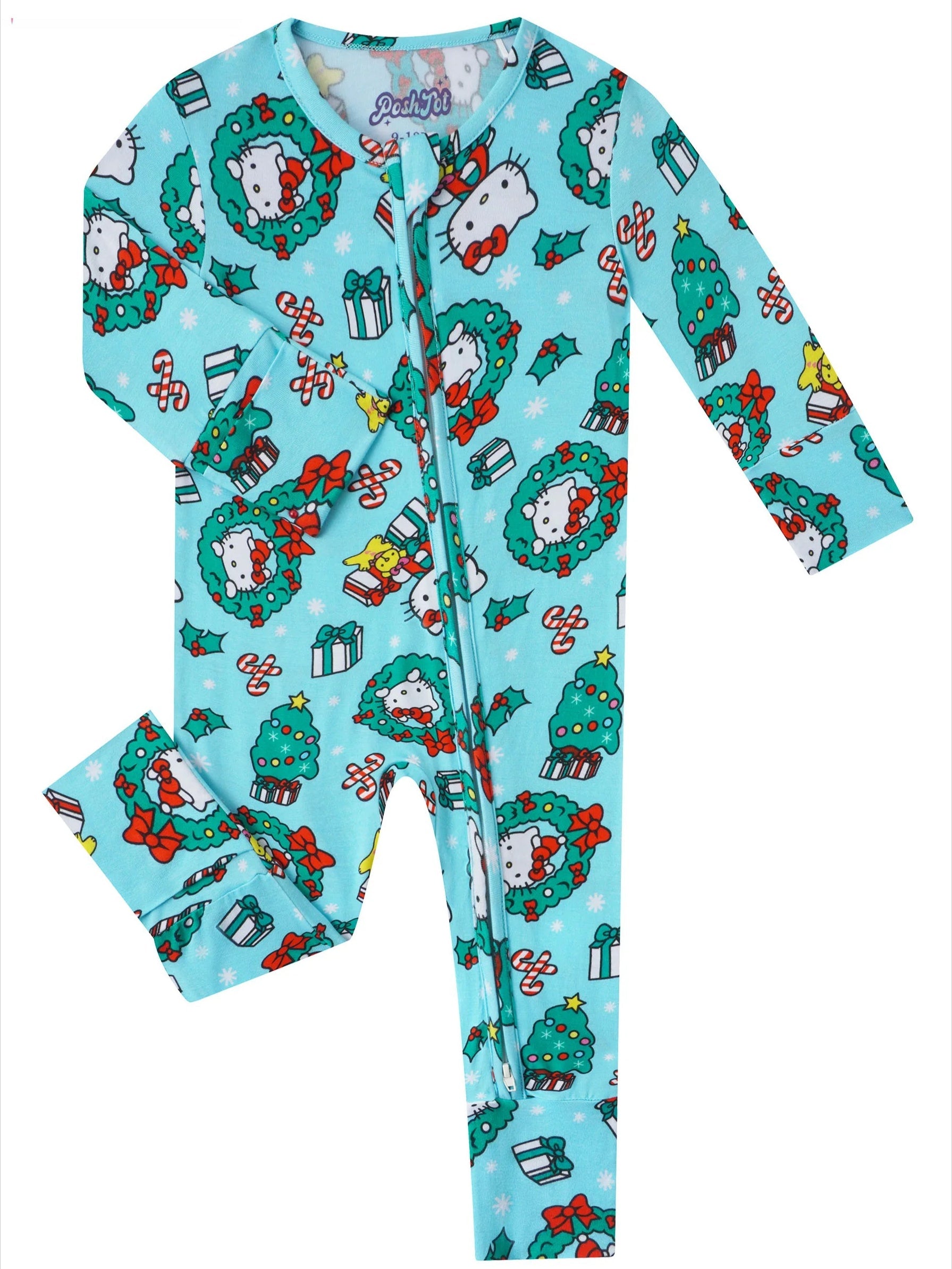 PoshTOT Sanrio Hello Kitty Wreath Bamboo Baby Convertible Zippy Romper