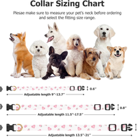 Dog Collar White And Pink Love Heart With Pendant Cute Dog Collar