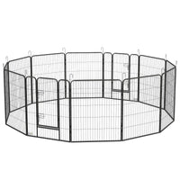 Dog Pen with Gate, 12 Panels Puppy Playpen, Dog Fence, 39"H