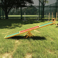 Wooden Dog Agility Seesaw for Balance Training and Exercise, Platform Equipment Run Game Toy, Weather Resistant Pet Supp