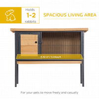 Rabbit Hutch Elevated Bunny Cage Small Animal Habitat with Metal Frame, No Leak Tray, Metal Wire Pan, Openable Water-Res