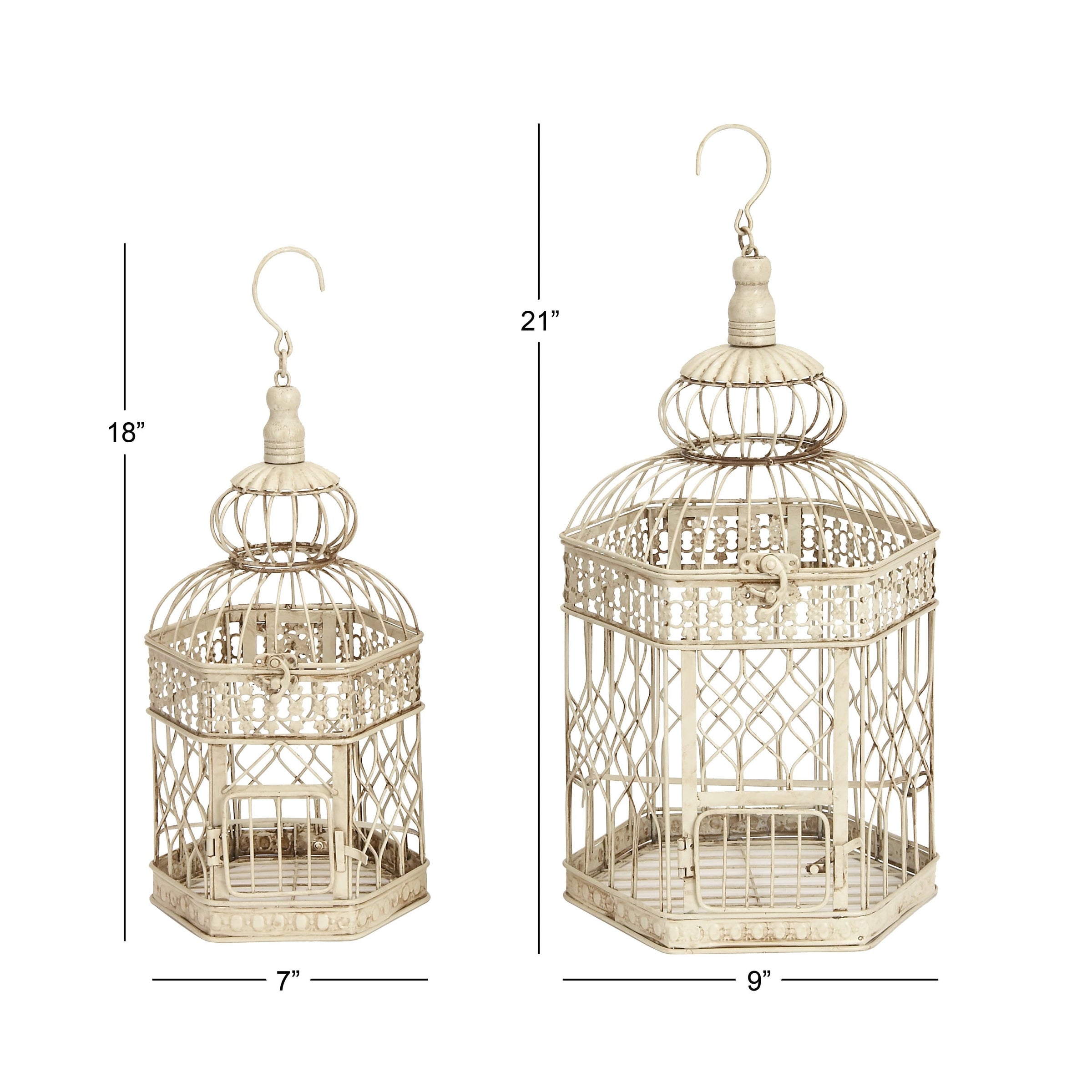 Cream Vintage Metal Birdcage - BIG FRENCHIES