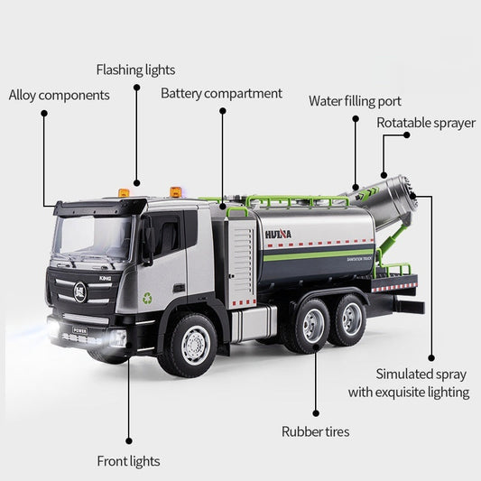 Alloy Remote-control Mist Cannon Truck Electric Construction Vehicle Toy