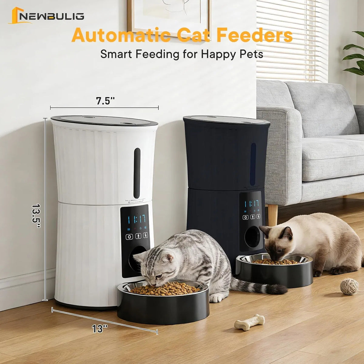 Intelligent feeder, equipped with WiFi application control function, a 4-liter capacity intelligent pet food dispenser s