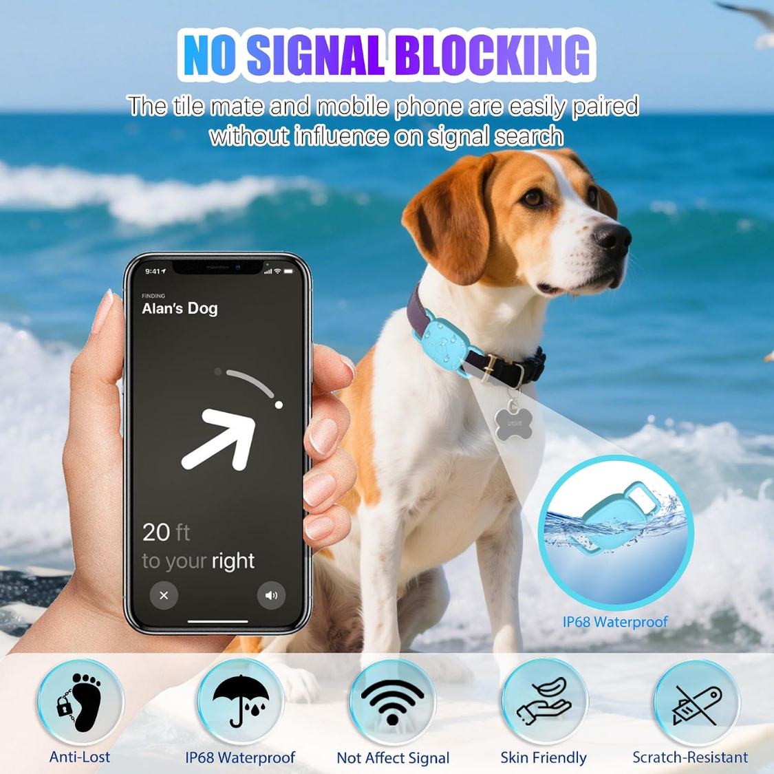 Dog Collar Holder For Tile Mate Waterproof Anti Lost Protective Case With Mate Tile Tracker For Cat Pet Necklace, Soft S