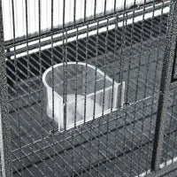 Rolling L Bird Cage W Storage Shelf Perch Food Container