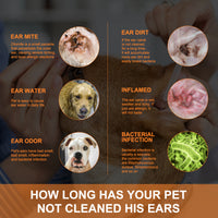 Pet Ear Cleaner Drops, Dog & Cat Ear Care Solution With Aloe, Glycerin & Tea Tree Oil, Gentle Ear Cleanser For Removing 