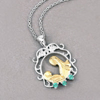 0.09 Carat Genuine Emerald .925 Sterling Silver Pendant