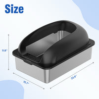 Stainless Steel Cat Litter Box With Lid, Large Cat Litter Box For Big Cats, Scoop And Mat Included