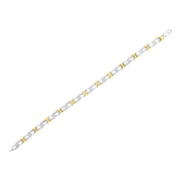 10k Yellow Gold Plated Sterling Silver 1/4 cttw Diamond Infinity and X Link Bracelet (I-J Clarity, I2-I3 Color) - Size 7.25"