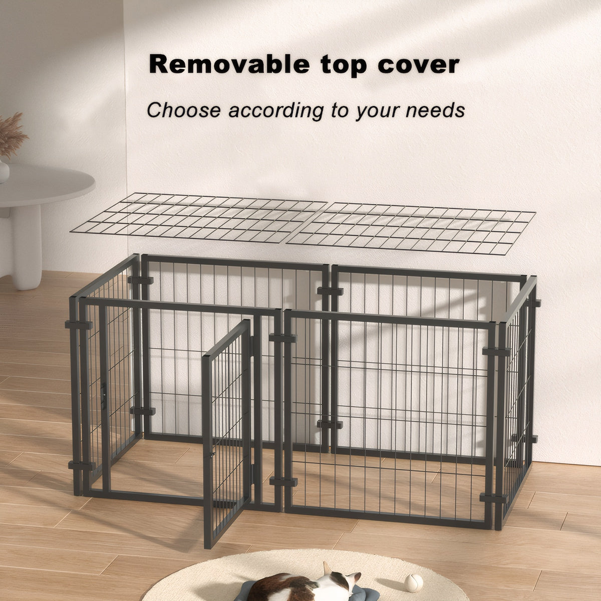 47.2" Dog Crate for Small Medium Large Dogs, Puppy Dog Playpen for Yard Indoor Outdoor Use, Pet Dog Cage Kennel (47.2"L 