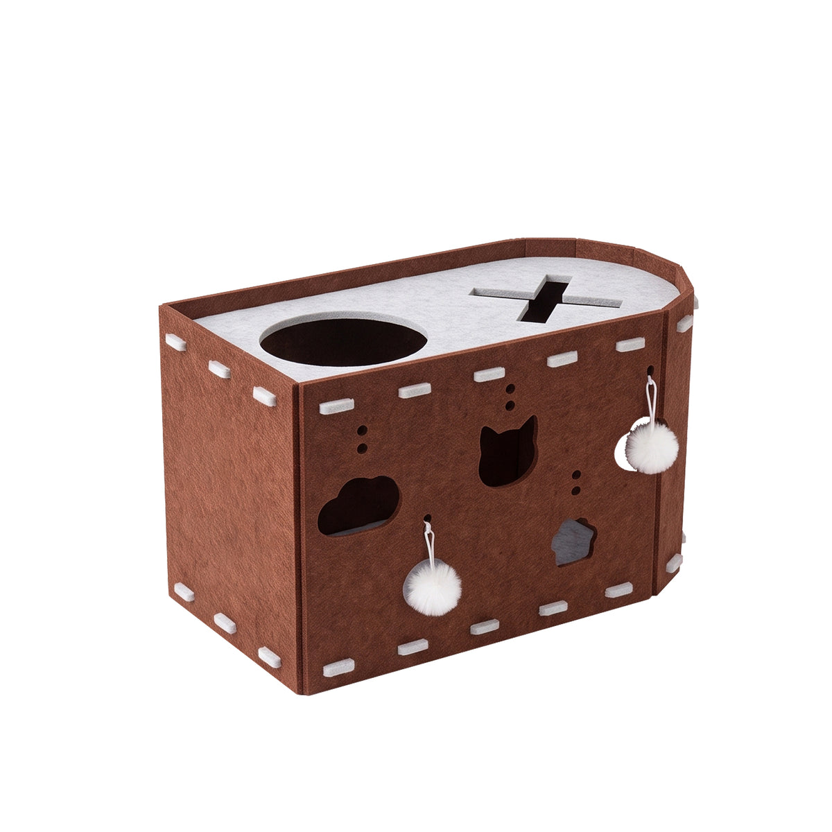 X-shaped Cat Bed - Dark Brown And Light Brown Colors