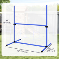 Set of 6 Dog Agility Training Equipment Adjustable Jump Bar Pet Exercise Kit with Carrying Bag (Blue)