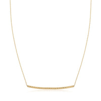 14k Yellow Gold Thin Textured Bar Necklace