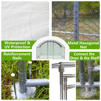 9.84' x 13.12' x 6.56' Large Chicken Coop Metal Chicken Run with Waterproof and Anti-UV Cover