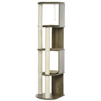 Corner Modern Cat Tree Tall For Climbing, Large Multilevel Cat Tower With Scratching Posts, Small-Fit Kitten Tower With 