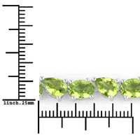 21.37 Carat Genuine Peridot .925 Sterling Silver Bracelet