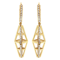 14K Yellow Gold 5/8 Cttw Diamond Geometrical Pillar Drop and Dangle Earrings (G-H Color, SI1-SI2 Clarity)