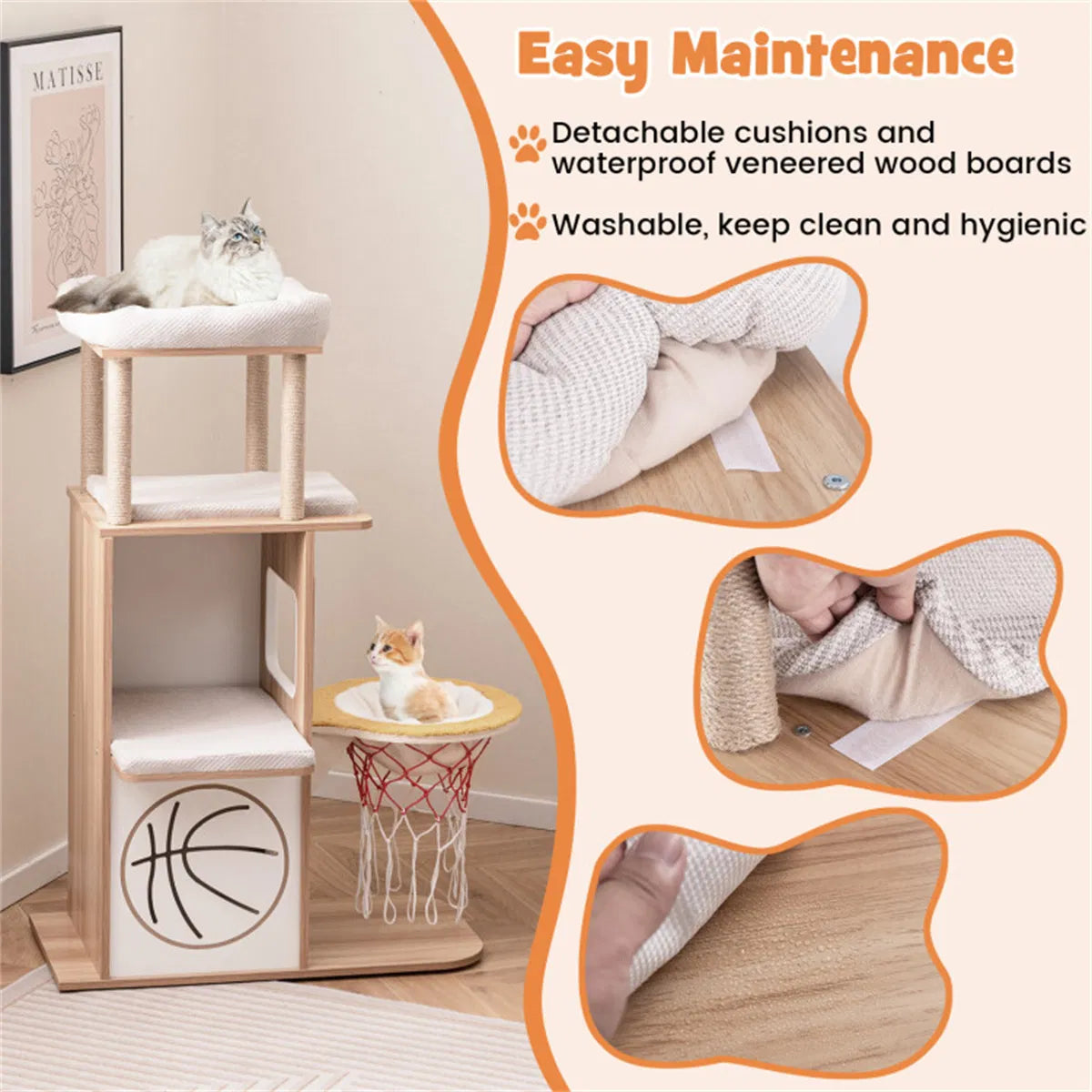 47 Inches Wooden Cat Condo