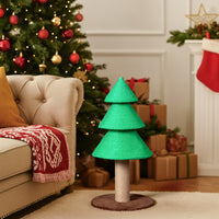 31.5in Christmas Tree Cat Scratcher, Cat Scratching Post For Indoor Cats, Large Sisal Cat Scratching Tree Cat Scratch To