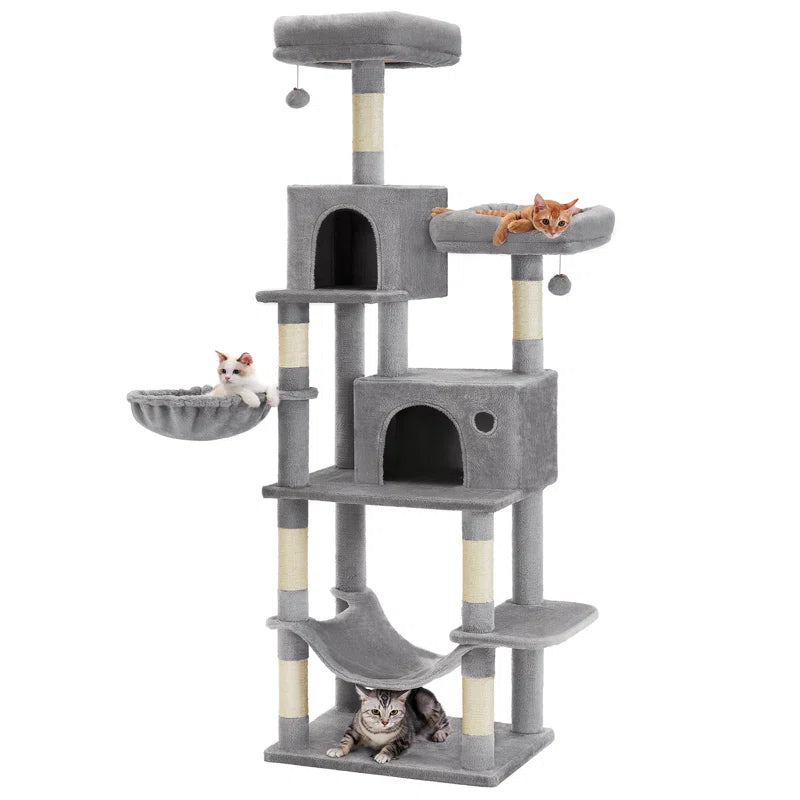 Elevate Your Cat's Playtime with the Timmins 78.3" Multi-Level Cat Tree - Cozy Condos & Scratching Posts Included! - BIG FRENCHIES