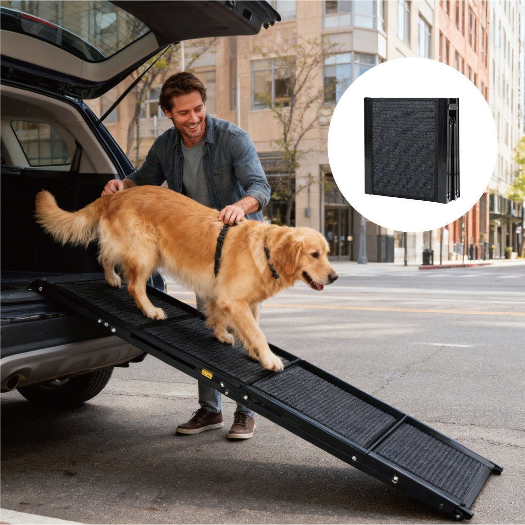 Dog Ramp For Car 71 Long & 19.3 Wide Portable Dog Ramps For Large Dogs With Non-Slip Rug Surface Dog Car Ramp For SUV Ca