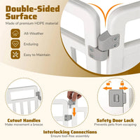 6-Panel HDPE Dog Playpen - Convertible Design (Playpen/Fence), Lockable Door, Suction Cups + Ground Stakes