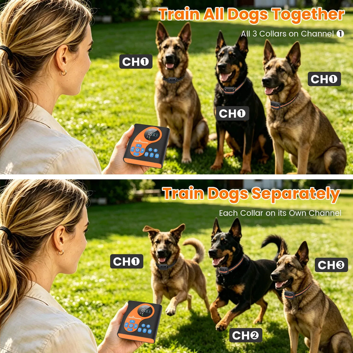 2 In 1 Wireless Dog Fence System with 1/2 Training Collars(Options) Invisible Dog Fence IP68 Waterproof with 722FT Adjus
